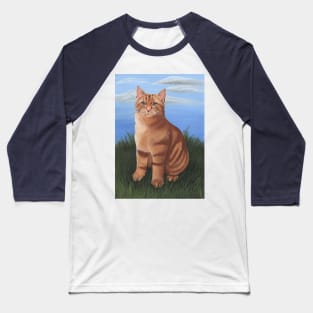 Ginger Tabby Cat Baseball T-Shirt